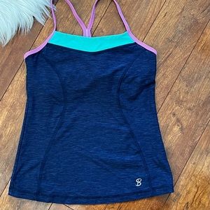 Sofibella Racer Back Tennis Tank with Built-in Bra